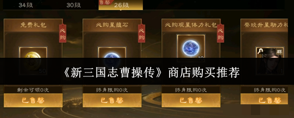 《新三国志曹操传》商店购买推荐